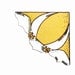 PAIR Stained Glass Window Corners Window Valance Amber Yellow Bevels White Panel Handmade OOAK