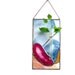 Stained Glass Panel Bud Vase Agate Geode Wall Vase Pink Blue Sun Catcher Handmade OOAK