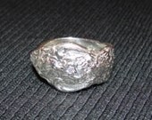 Sterling Silver over Brass Ornate Spoon Ring