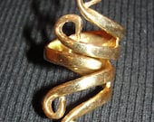 14 kt Gold Vermeil over Brass Figural Fork Ring