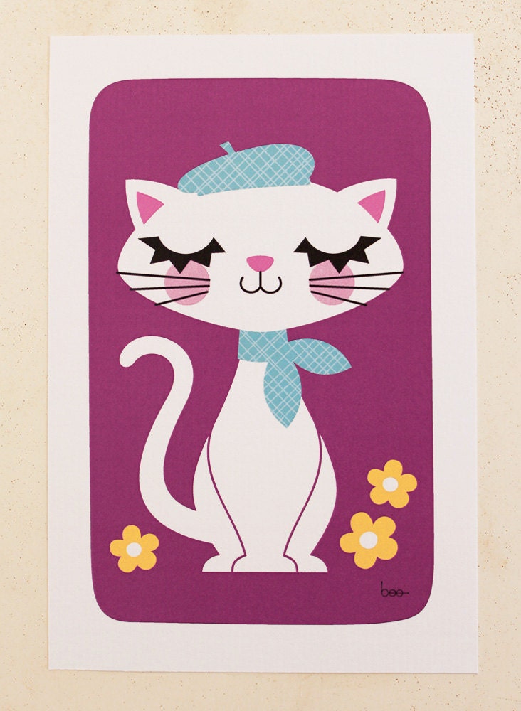 Mini Print - French Kitty