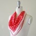 Vintage Scarf -- Red Cotton Anchor Print Neck Tie Head Scarf -- Nautical Summer