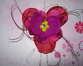 Romantic red orchid hair flower