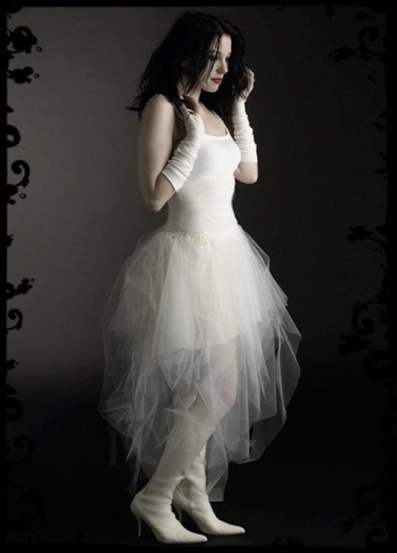 Gothic Fairy Wedding Dress with Flower Crown