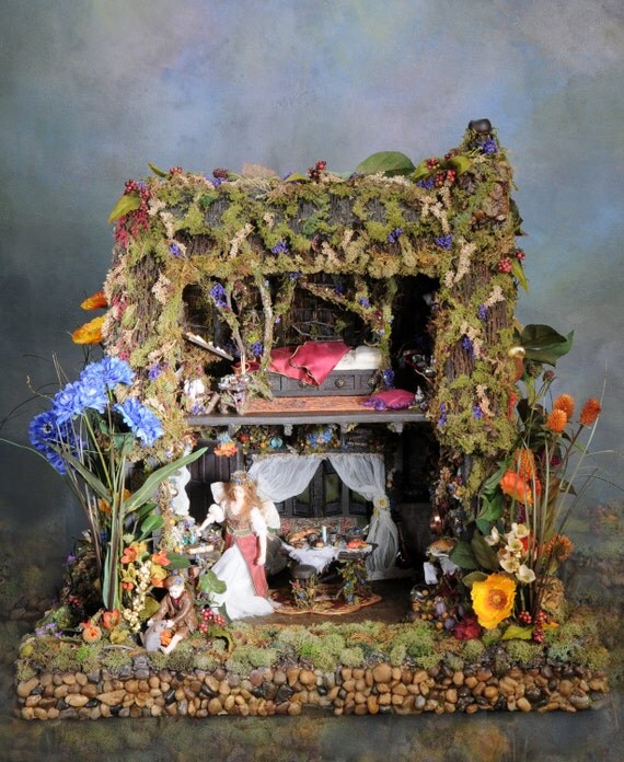 Fairy Dollhouse Oen's Refuge Magical Fairy Tale Fantasy Dollhouse Sculpture