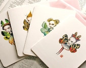 Repressed Fairies - Set 1 - 4 blank notecards- by Mab Graves