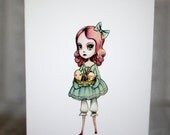 The Candy Girl - Candyland Love - 3 blank notecards- by Mab Graves