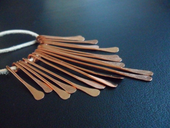 Memorial Day Sale Solid Copper 18pcs set of 16g Graduating Paddles Handforged Hammered and Tumbled (Item Number Gb12)
