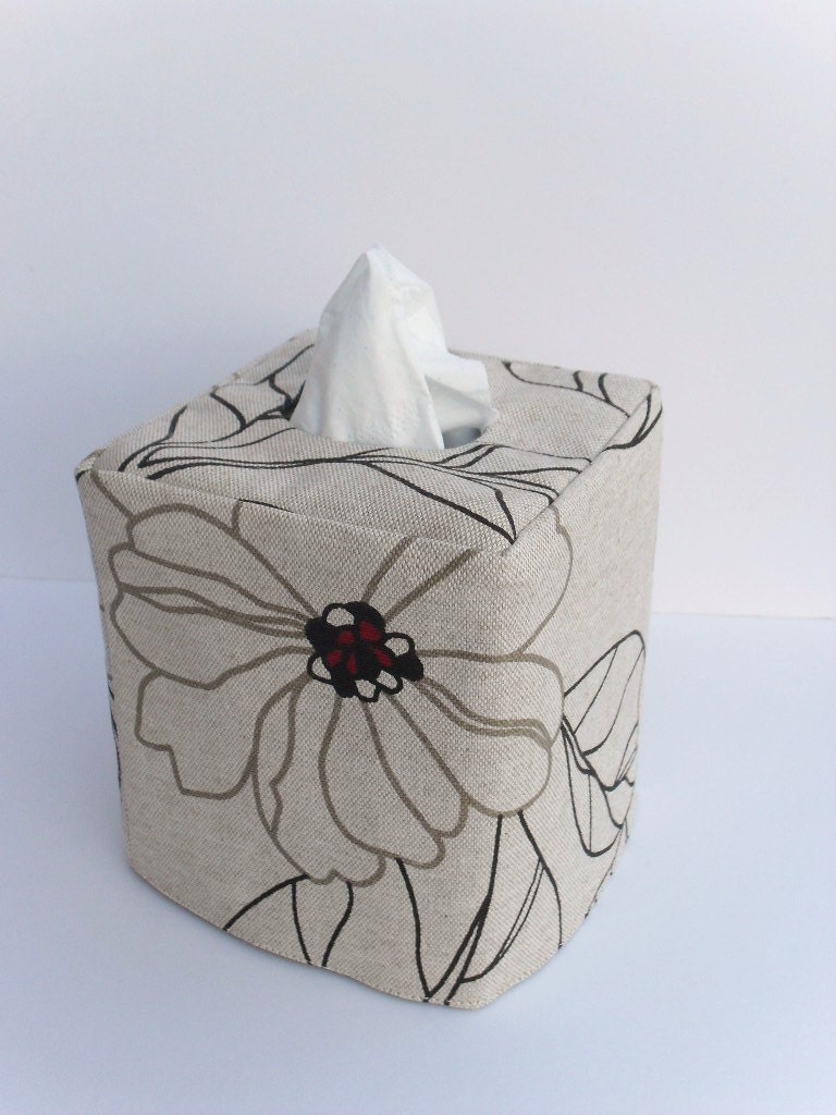 Abstract Floral reversible tissue box cover