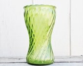 Large Avocado Green Glass Vase
