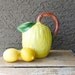 Retro Yellow Lemon-Shaped Pitcher, Hand Painted in Bassano Italy