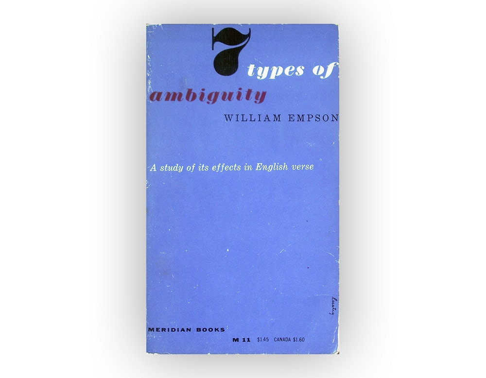 Alvin Lustig book cover design, 1955. "7 Types of Ambiguity" by William Empson.