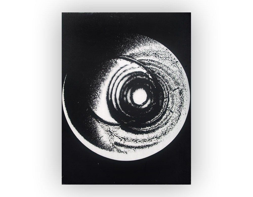 Aldo Tambellini "Black Zero" lumigram poster, c.1975. Graphic design education by Reinhold Visuals.