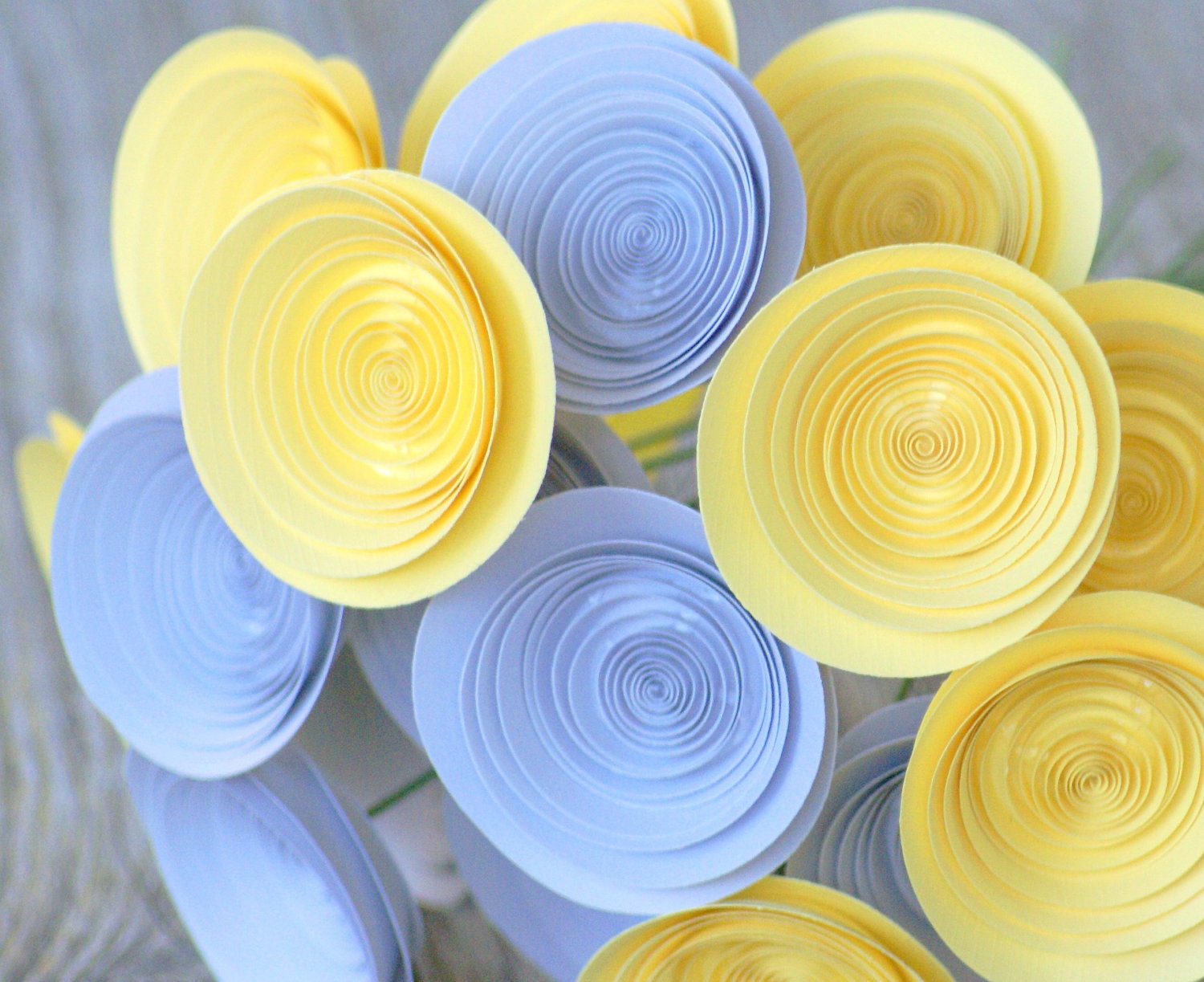 18 Yellow and Grey Flowers, Alternative Paper Centerpiece
