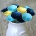 18 Paper Flowers in Blue, Aqua, and Yellow. Modern Spring Bouquet. Handmade Paper Flower Arrangement