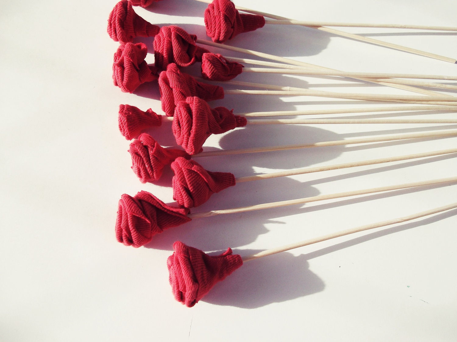 Coral Red Roses - Set of 13 - Spring OutDoor Wedding Decor -Cake Topper - Bridal,Party,Event ,Coctail Favor - dmtgun3