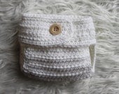 Diaper Cover in White - Free Shipping - Newborn and 3 Month sizes - Photo Prop - Made to Order