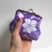Small Coin Purse in Purple Hawaiian Hibiscus Flowers