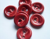 Red Swirly Ceramic Buttons