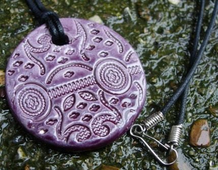 Purple ceramic pendant