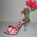 cherry print high heel bud vase