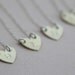 8 personalized bridesmaid necklaces, bridesmaid gift package - sterling silver tiny initial heart necklaces