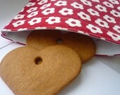 Scandi snackbag red and white flower
