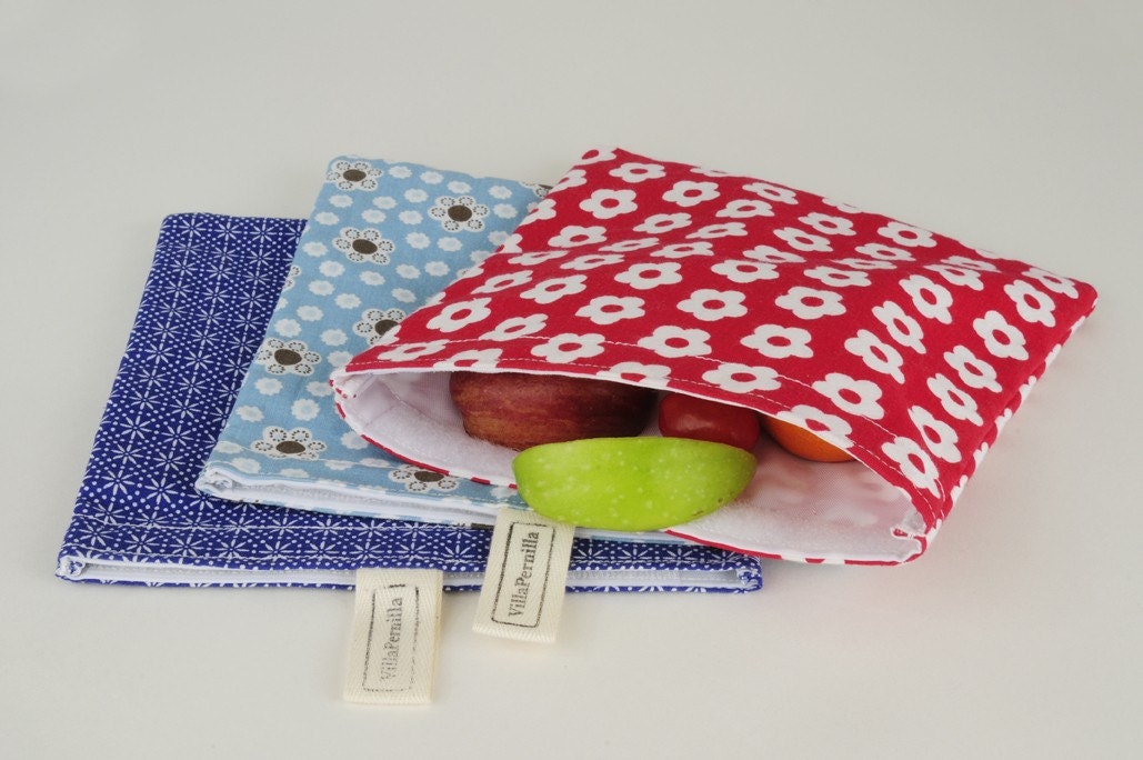 Scandi snackbag red and white flower