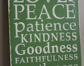 Fruit of the Spirit Typography Word Art - Makes a wonderful Wedding, Anniversary or House Warming Gift