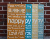 You Are My Sunshine Sign Typography Word Art  -  Choose Your Color