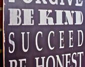 Family Rules Sign - Inspired by Mother Teresa - Typography Word Art in Eggplant