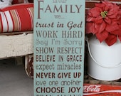In Our Family we... Family Rules Sign - Live Simply Typography Word Art  Sign