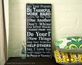 Family Rules Sign Version III - Typography Word Art