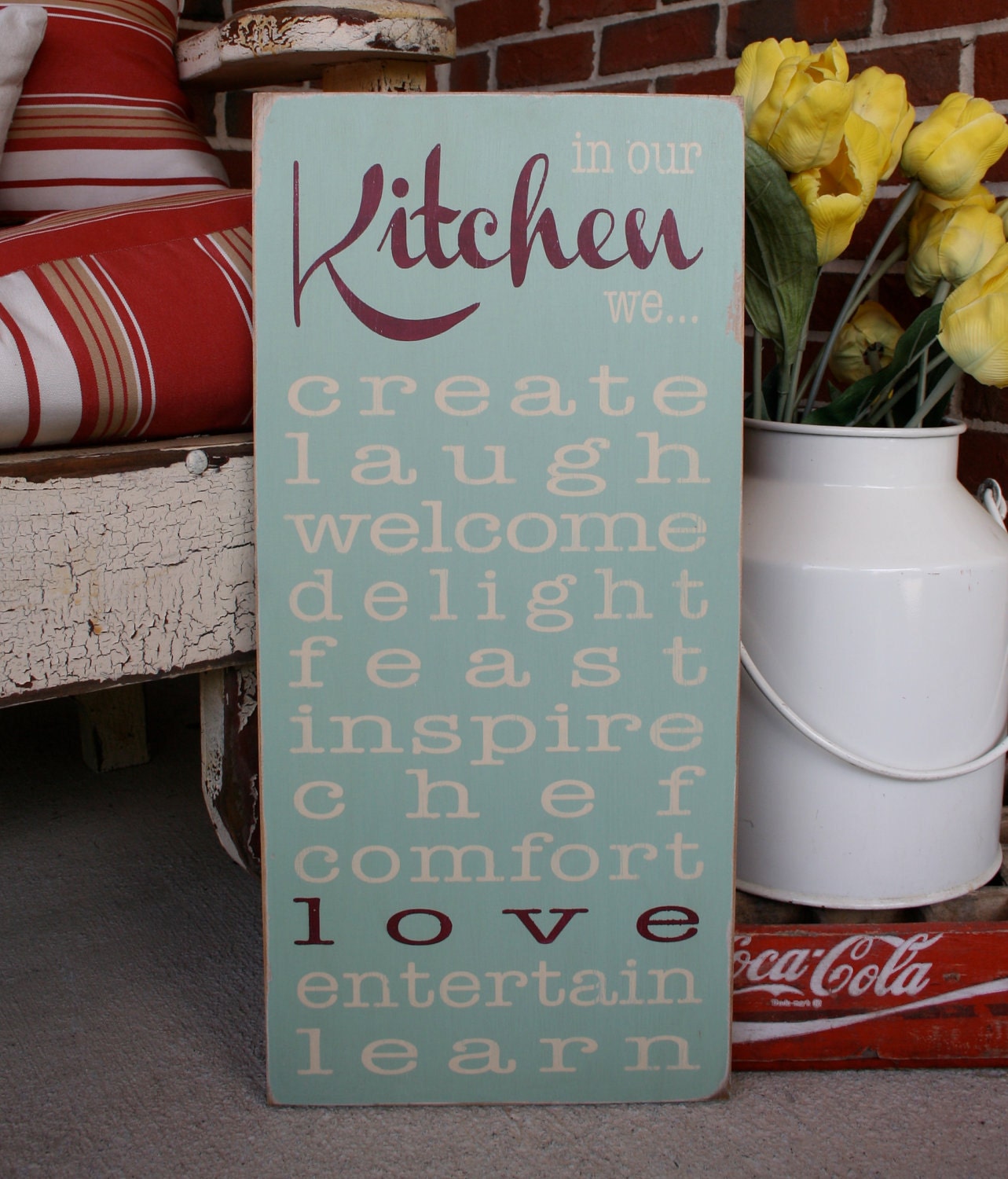 In Our Kitchen We - Rules Sign - Typography Word Art