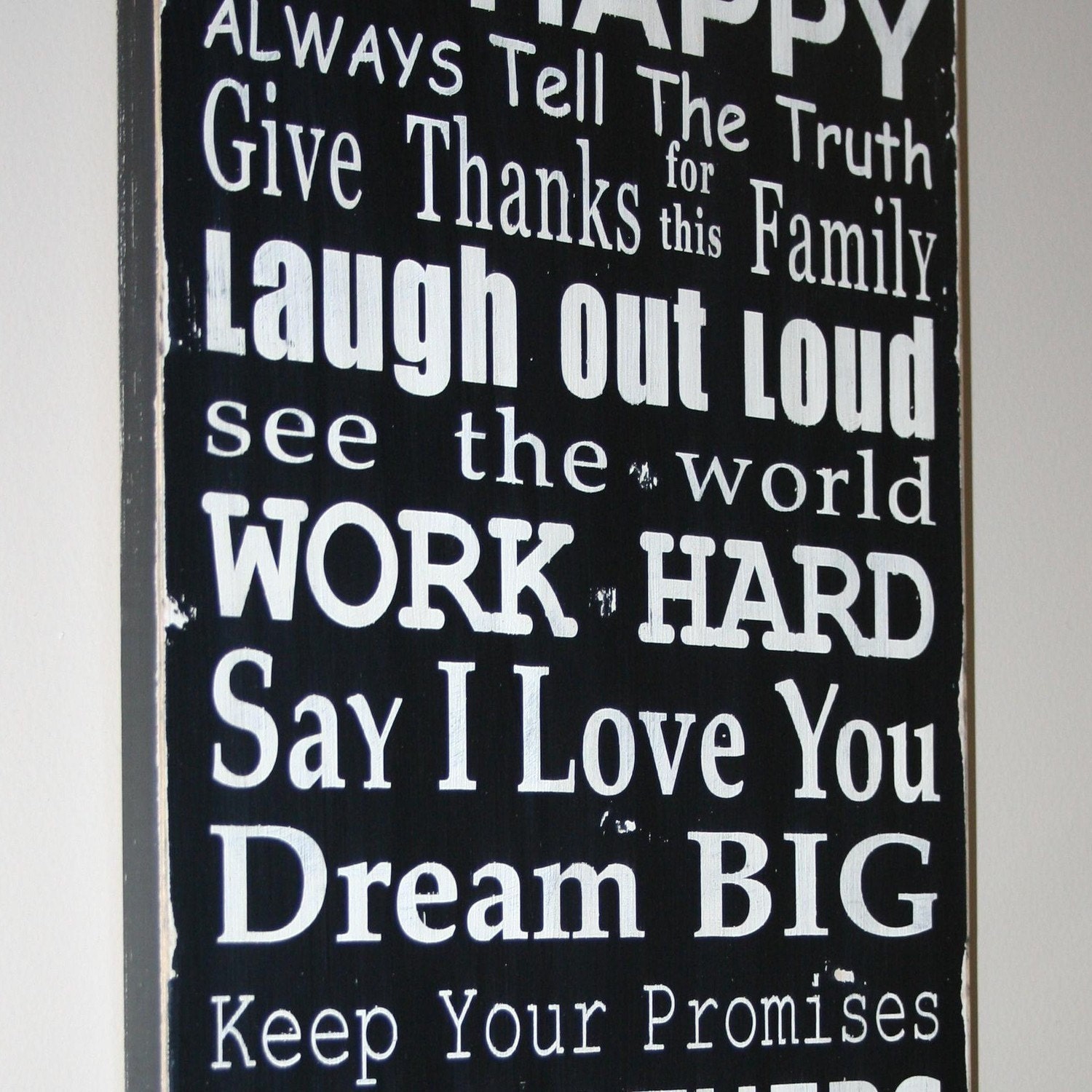 Family Rules Sign Version V - Typography Word Art