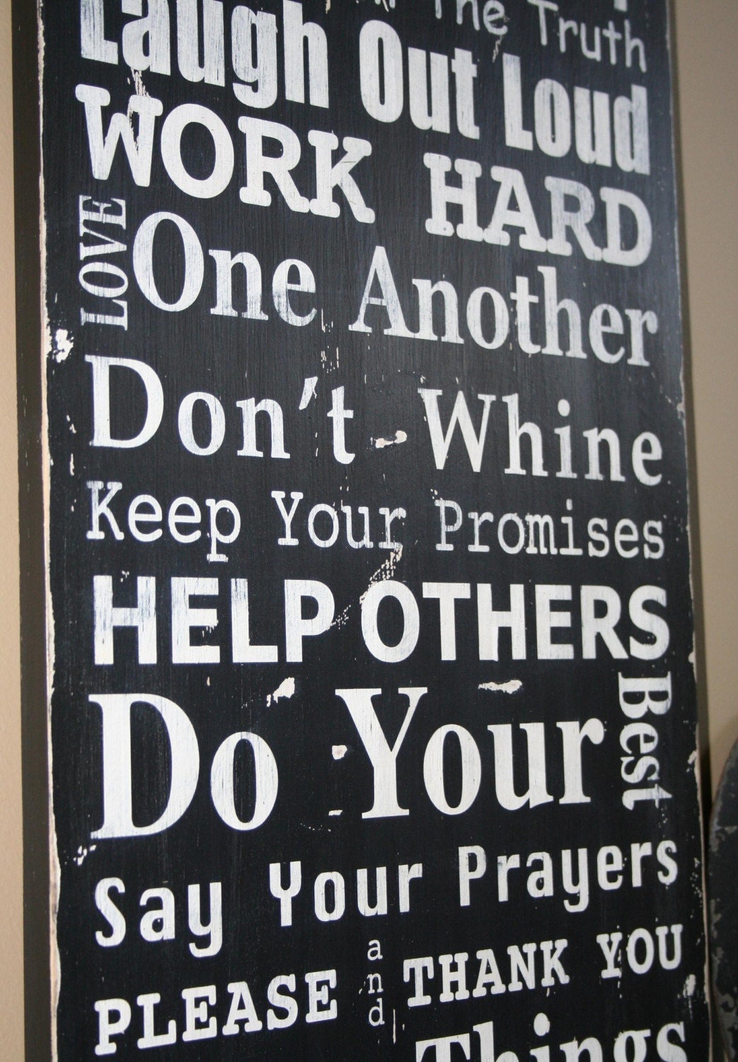 Family Rules Sign Version II - Typography Word Art