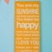 You Are My Sunshine Sign Typography Word Art in Golden Yellow