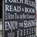 Reserved CUSTOM Porch Rules Vintage Style Typography Word Art Sign