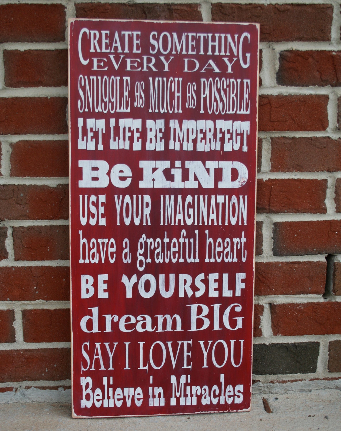 NEW Family Rules Sign - Let Life Be Imperfect  Typography Word Art  - pick your color