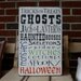 Halloween - Typography Word Art Sign in Weather Worn White Cottage Style