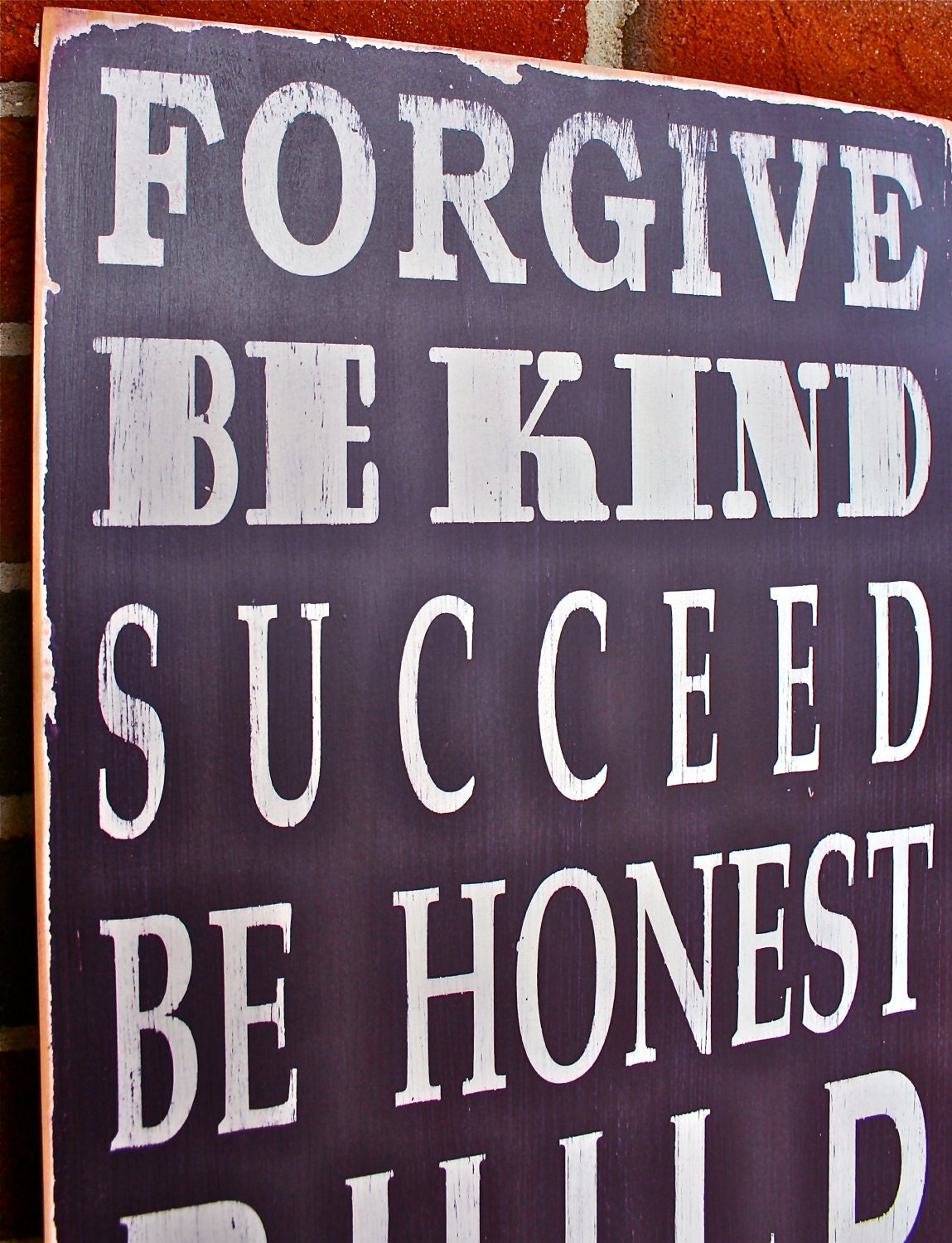 Family Rules Sign - Inspired by Mother Teresa - Typography Word Art in Eggplant