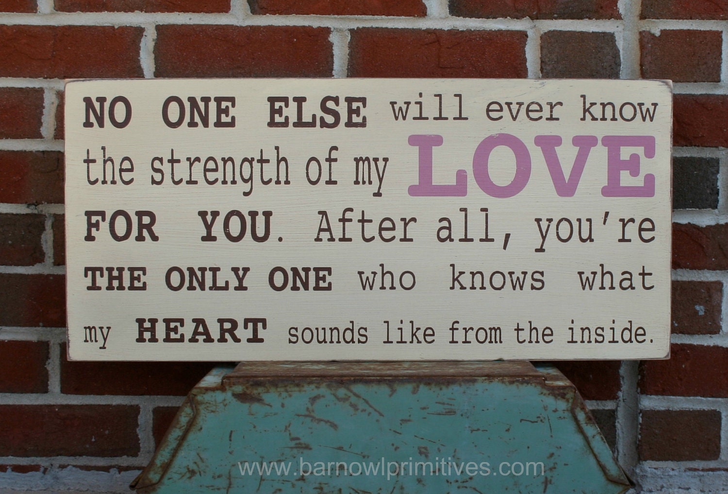 Strength of My Love Word Art Sign - The Perfect Sign for a Baby Girl's Nursery - Pick Your Colors