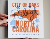 Raleigh City of Oaks Print - 8x9