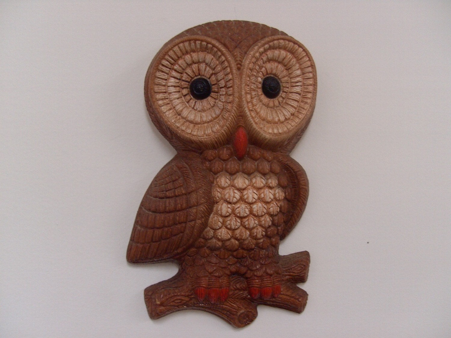 Adorable Vintage 1960s-70s Wise Old Owl Wall Hanging