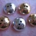 Vintage hollow dome shape gold tone and silver tone metal buttons. Wholesale lot of 5.