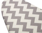 Standard Size Ironing Board Cover with ELASTIC BINDING made with Riley Blake Gray and White Chevron Grey and White