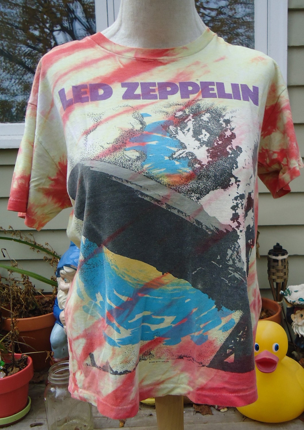 LED ZEPPELIN vintage tee shirt 1986 tie dye L