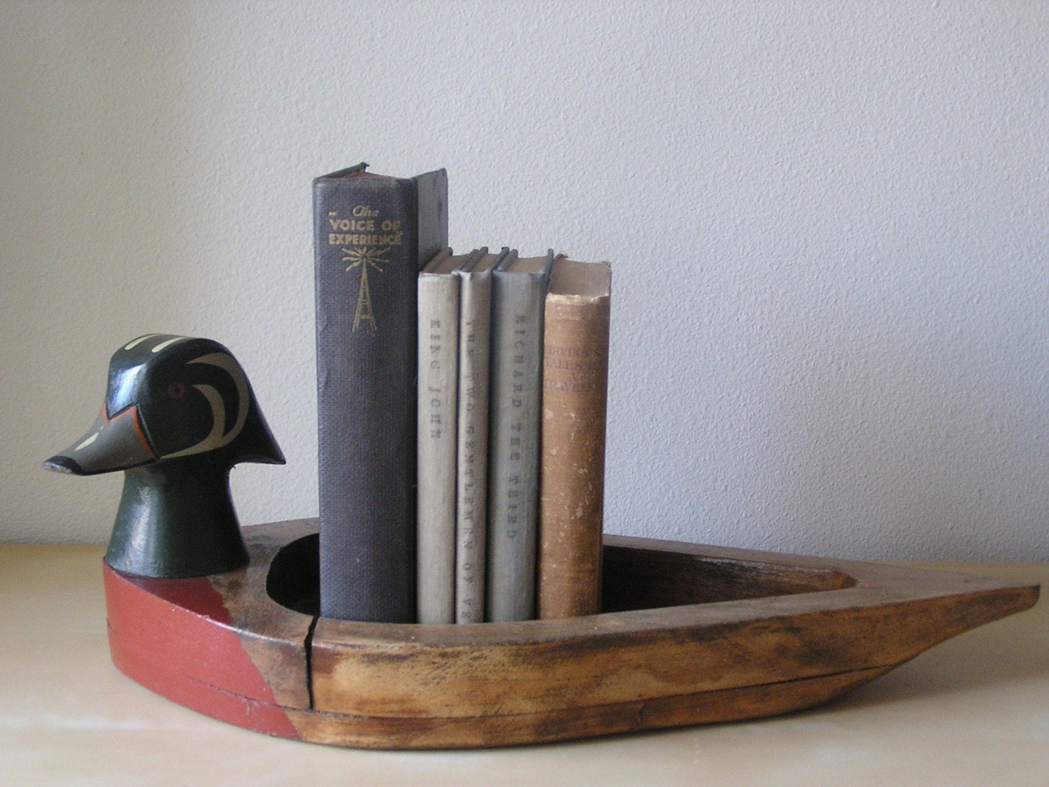 Antique  Carved Wood Duck Tray