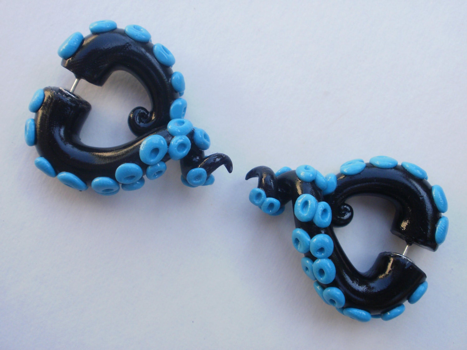 Black Azure Tentacle Earring Fake Gauge