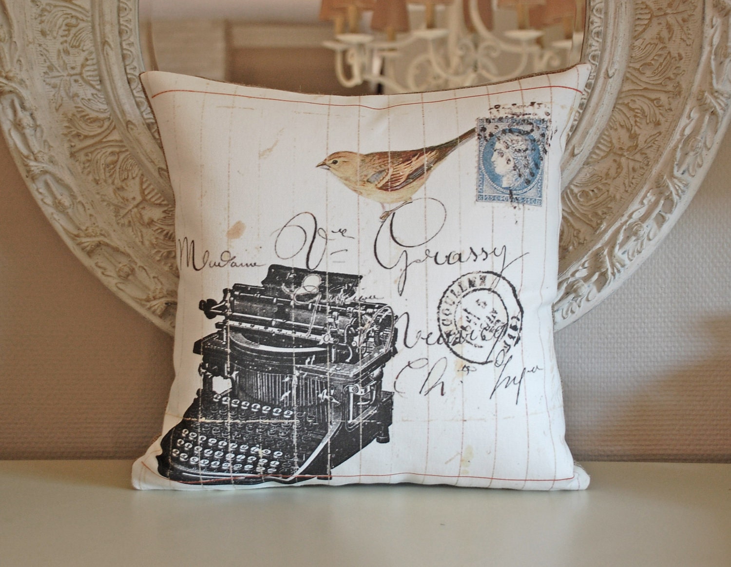 Typewriter pillow cover